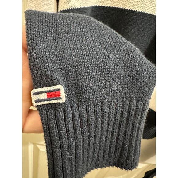Tommy Jeans Navy & White Striped V-neck Cropped Pullover Knit Sweater XS/S EUC - Picture 5 of 8